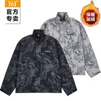 361°绒里风衣男装2024冬季外套休闲加绒加厚连帽风衣男