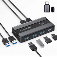 乐来乐USB3.0切换器HDMI2进4出2台电脑共用键盘鼠标U盘打印机共享器KVM四口拓展坞扩展器设备台式分线器