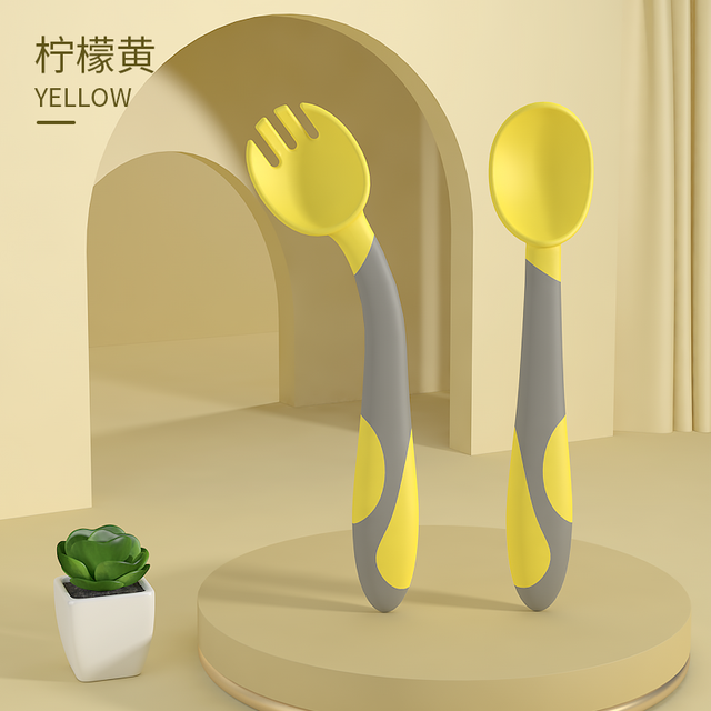 MAMEYO 咪芽 宝宝勺子学吃饭训练勺自主进食婴儿辅食餐具可弯曲扭扭儿童叉U先