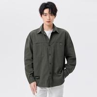 it ccaabb男装工装衬衣春季日常休闲男式翻领长袖衬衫