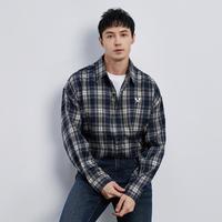 Gent imprexxion【GlXX】男装秋季经典格纹衬衣休闲长袖衬衫男