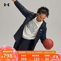 安德玛 UNDERARMOUR）秋冬Legend男子轻质运动休闲长款羽绒服1385839 黑色001 L