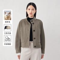 【100%羊毛】MB女秋冬经典夹克式外套显高百搭短款毛昵大衣