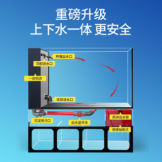 客厅小型鱼缸带过滤金鱼缸底滤一体水族箱桌面小鱼缸超白玻璃龟缸