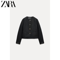 ZARA2024秋冬 女装 蝴蝶结纽扣饰纹理外套 5854521