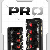 EleksMaker ｜IPS复古RGB拟辉光管时钟自定义 WFD拟荧光管电子时钟点阵