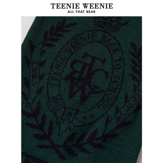TeenieWeenie小熊女装冬季学院风字母围巾撞色流苏设计感提花