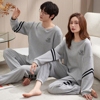 PEANOJEAN睡衣女冬季韩版可爱纯色棉质长袖休闲家居服可外穿E350 HZ-7109 男XXXL(160-180斤)