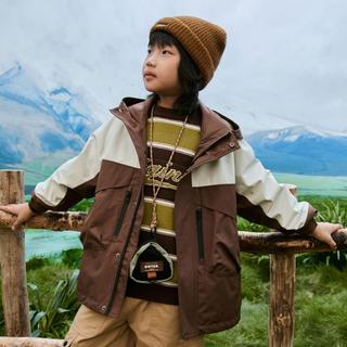马骑顿 MQD儿童外套男童秋冬户外登山服中大童露营撞色工装软壳上衣童装