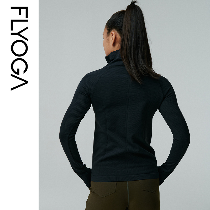 FLYOGA飞蓝春季瑜伽上衣外套半拉链立领修身运动上衣33601