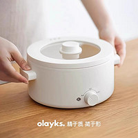 olayks 欧莱克 立时电火锅家用小型多功能电煮锅炒菜涮烤3L一体式