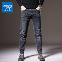 JEANSWEST 真维斯 KZ真维斯牛仔长裤男士修身小脚男裤子2024新款男装秋季秋冬款冬装