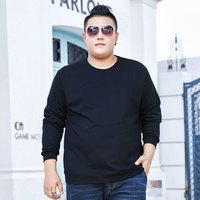 胖无忧 新款卫衣秋季男装加肥加大码胖子肥佬商务纯色简洁T恤卫衣