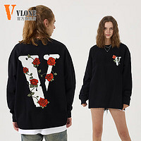 概率券：VLONE 长袖秋季新款 玫瑰logo印花 黑色