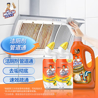 威猛先生(Mr Muscle)卫浴清洁套装(洁厕剂 750g*2+管道速效疏通卫浴960ml)