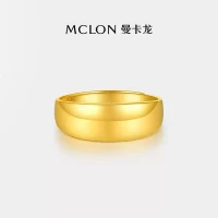 MCLON 曼卡龙 戒指足金蛇肚戒天元光面素圈 4.9g