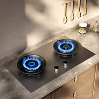 京东京造灶具燃气灶天然气双灶家用大火力嵌入式煤气灶5.2kW可调节底盘一级能效星夜灰