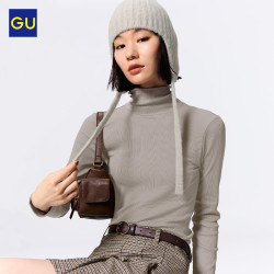 GU 极优 女装弹力罗纹两翻领T恤 GU351422000