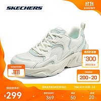 SKECHERS 斯凯奇 踏浪小白鞋丨男女同款透气舒适老爹鞋学院风休闲鞋软底增高运动鞋