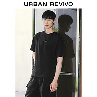 URBAN REVIVO UR2024夏季新款男装休闲百搭字母印花圆领短袖T恤UMF440081