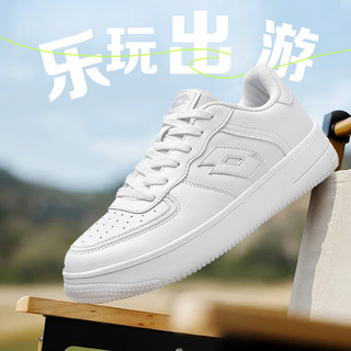 乐途（LOTTO）板鞋男秋冬厚底小白鞋增高运动休闲鞋子8035 白色(男) 43 