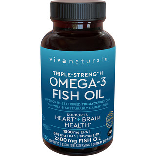  Viva Naturals 深海鱼油 鱼油软胶囊  180粒