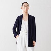 一粒扣长袖系带气质西装女休闲韩版西服