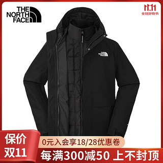 THE NORTH FACE 北面 冲锋衣男士24秋冬户外防水防风保暖600蓬羽绒内胆三合一外套