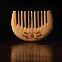 穿月 常州梳篦小叶黄杨木梳静电卷发按摩经络乳腺梳子 口袋宝刮痧木梳