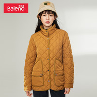班尼路秋冬纯色棉服保暖长袖棉衣女宽松拉链休闲简约棉服高级外套