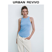 URBAN REVIVO UR2024秋季新款女装刺绣图案修身无袖内搭圆领美式背心UYY440032