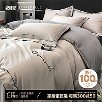 SOMERELLE 安睡宝 刺绣床上四件套 1.5/1.8m床 山灰