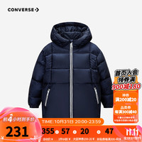 Converse匡威儿童外套2024冬柔软索罗娜棉男女童三防保暖棉服连帽上衣 藏青蓝 140/68(S)
