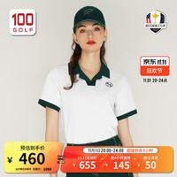 RYDER CUP 莱德杯高尔夫服装女短袖T恤23夏季新品时尚复古翻领运动POLO衫女 白色 M