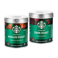 88VIP：STARBUCKS 星巴克 深度+中度即溶免煮美式精品黑咖啡可冲40杯90g*2罐