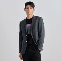 【薄款】利郎 西服男春夏商务格子翻领男士西装外套