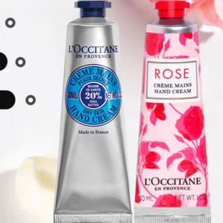 L'OCCITANE 欧舒丹 护手霜组合礼盒 保湿滋润留香手膜润肤四季防干裂女士自用送礼 乳木果30ml+玫瑰 30ml