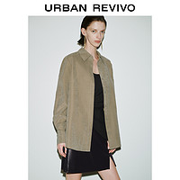 URBAN REVIVO UR2024冬季新款女装简约休闲气质宽松长袖开襟衬衫UWM240025