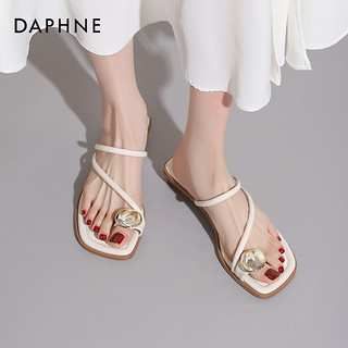 88VIP：DAPHNE 达芙妮 拖鞋女外穿2024夏新款平底人字拖海边沙滩一字带夹脚凉拖鞋