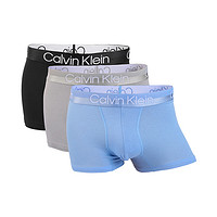 卡尔文·克莱恩 Calvin Klein 男士平角内裤CK三条装简约彩边舒适短裤