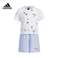 adidas 阿迪达斯 女小童装2023秋新款艺术家合作系列短袖套装IN3265