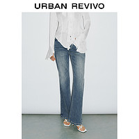 URBAN REVIVO UR2024秋季新款女装经典时髦百搭显瘦微喇牛仔长裤UWG840258