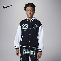 NIKE 耐克 Jordan耐克男女童装大童针织夹克秋新款外套棒球服夹克HQ7075-010