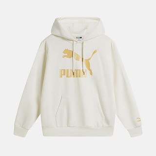 PUMA 彪马 男女白色连帽休闲卫衣春新款金标跑步运动服625822-65