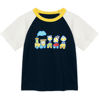 千趣会 SENSHUKAI童装男童女童T恤短袖奥特曼衣服夏季上衣撞色拼接棉质儿童T恤 藏青色/本白色 140cm