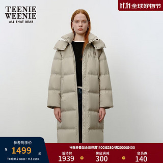 TEENIE WEENIE 小熊2024年冬季知性中长款零压云柔羽绒服外套女 军绿色 165/M