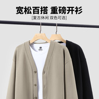 班尼路长袖针织衫男2024黑色开衫毛衣男士秋季纽扣V领外套LF