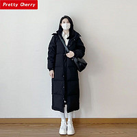 百亿补贴：PRETTYCHERRY 羽绒棉服女长款2024冬季新款宽松加厚情侣中戏外套潮