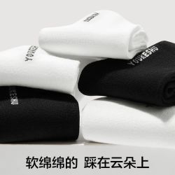 YOUKESHU 有棵树 袜子男士秋冬款中筒袜男款简约加厚运动春秋吸汗透气长筒袜5双