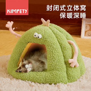 KimPets 猫窝封闭窝冬季保暖猫屋四季通用猫咪睡觉猫床睡垫幼猫小型犬狗窝 小怪兽封闭窝M